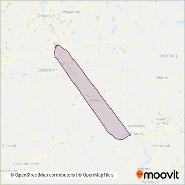 Схема покрытия компании MittelrheinBahn (Trans Regio) - Поезд