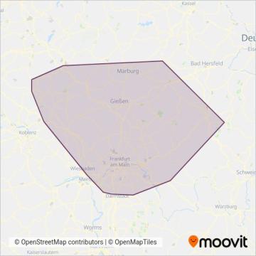 Hessische Landesbahn GmbH (Rail) coverage area map