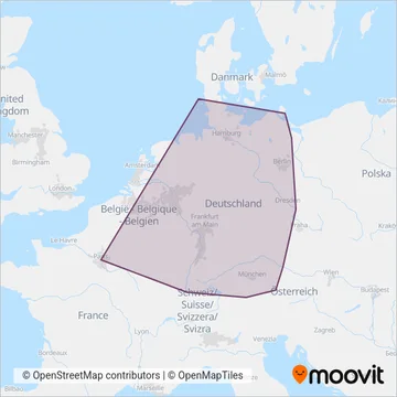 Схема покрытия компании DB Fernverkehr AG