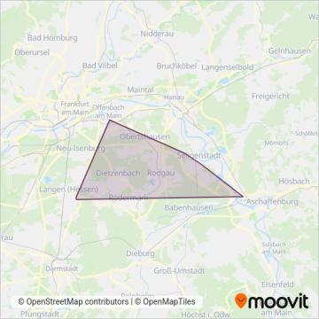 Stroh Bus-Verkehrs GmbH, Offenbach coverage area map