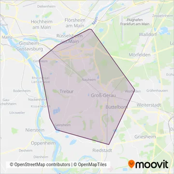 VerkehrsService GmbH Groß-Gerau (Bus) coverage area map