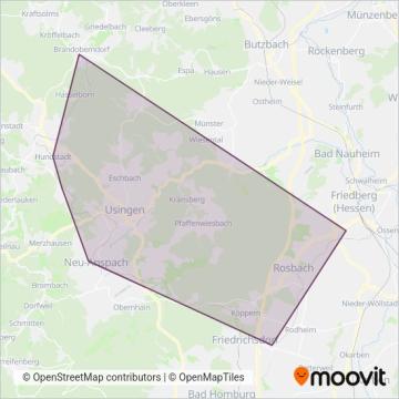 Regionalverkehre Start Deutschland GmbH Taunus (Bus) coverage area map