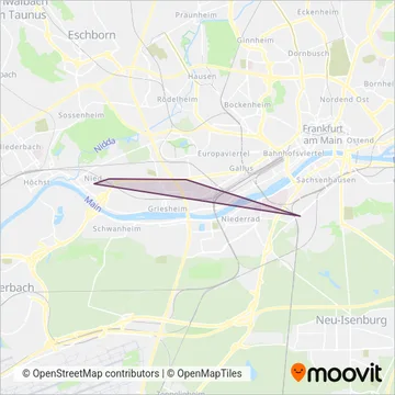 Stadtwerke Verkehrsgesellschaft Frankfurt (Bus) coverage area map
