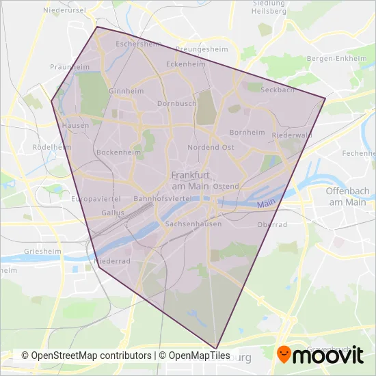 Stadtwerke Verkehrsgesellschaft Frankfurt (Bus) Verbundsgebiet
