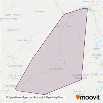 DB Regio AG Mitte coverage area map