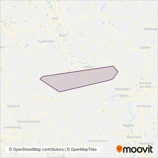 DB Regio Bus Mitte GmbH1 coverage area map