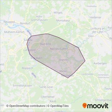 DB Regio Bus Rhein-Mosel GmbH coverage area map