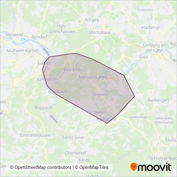 DB Regio Bus Rhein-Mosel GmbH coverage area map