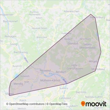 FriBus coverage area map
