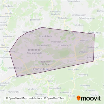 Схема покрытия компании Regionalbus-Westpfalz