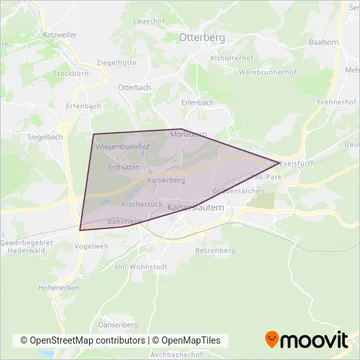 Схема покрытия компании Stadtwerke Kaiserslautern (Автобус)