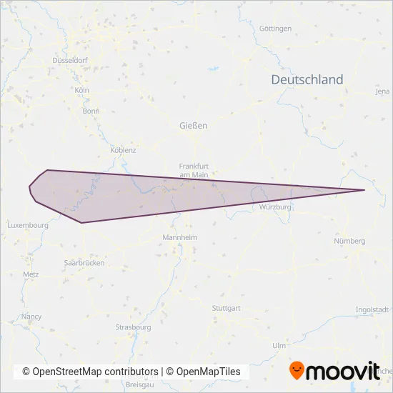 Eifel-Mosel Verkehrsgesellschaft coverage area map