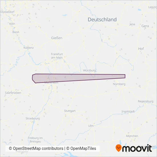 Reisedienst Krauss & Wolff Reisen coverage area map