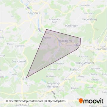 VVB Völklinger Verkehrsbetriebe GmbH coverage area map