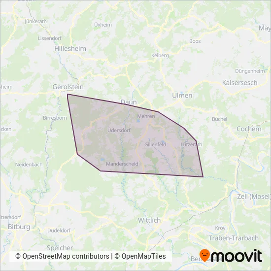 DB Regio Bus Mitte1 coverage area map
