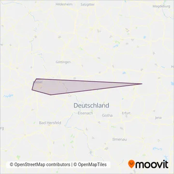 KVG Tram (Tram) coverage area map