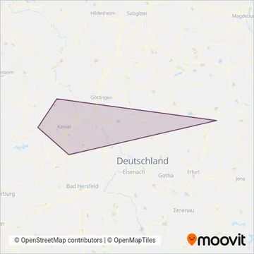 KVG Tram (Rail) coverage area map