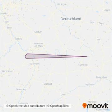 DB Regio Bus Mitte GmbH im RNN coverage area map