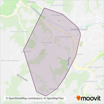 Схема покрытия компании Stadtwerke Zweibrücken (Канатная дорога)