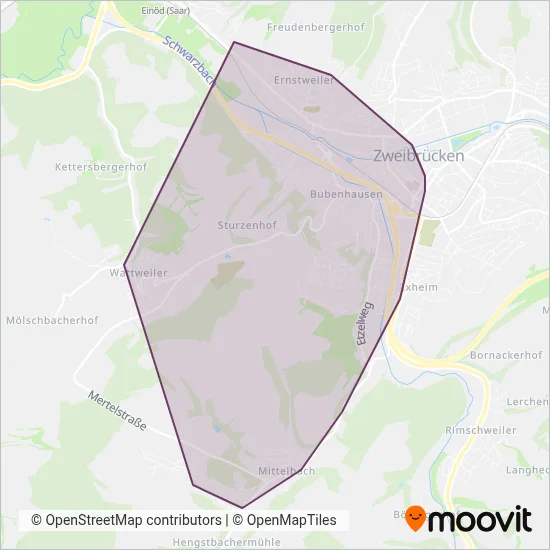 Stadtwerke Zweibrücken (Seilbahn) Verbundsgebiet