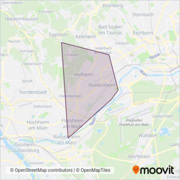 Схема покрытия компании HLB Hessenbus Hofheim (Канатная дорога)