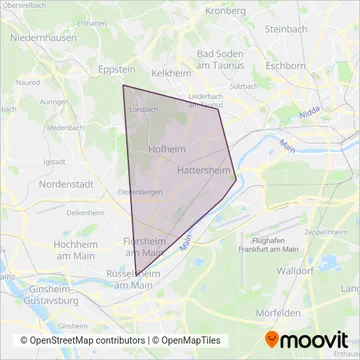 Схема покрытия компании HLB Hessenbus Hofheim (Канатная дорога)