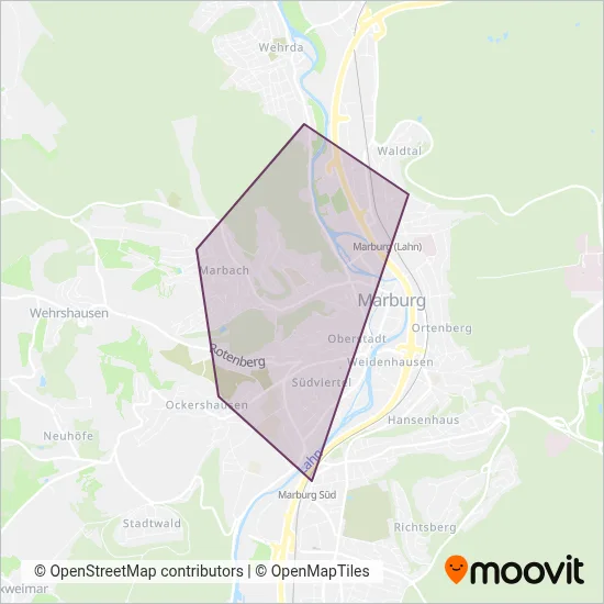 Stadtwerke Marburg GmbH (Cable Car) coverage area map