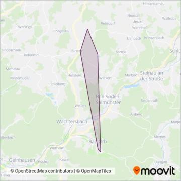 Regionalverkehr Main-Kinzig GmbH (Cable Car) coverage area map
