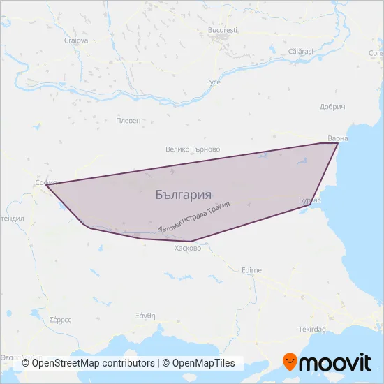 BDZ Passengers coverage area map