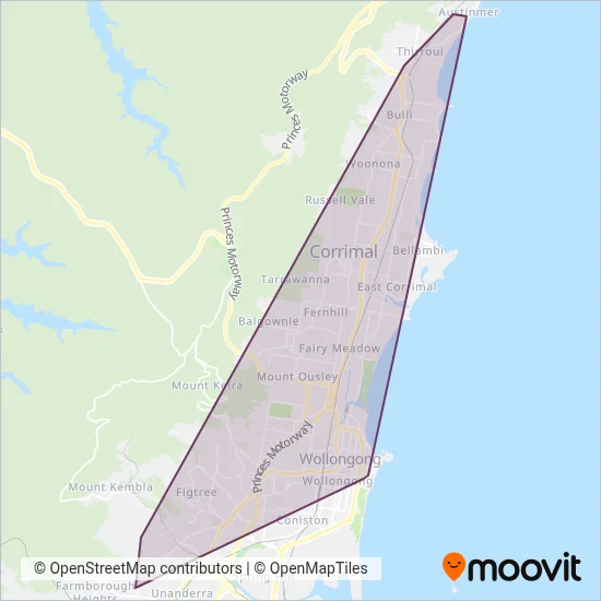 Dions Bus Service coverage area map