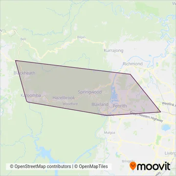 Blue Mountains Transit coverage area map