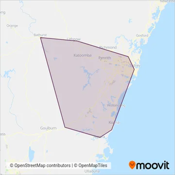Train Replacement Bus Services coverage area map
