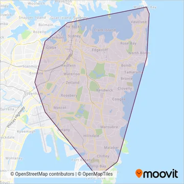 Transdev John Holland Buses coverage area map