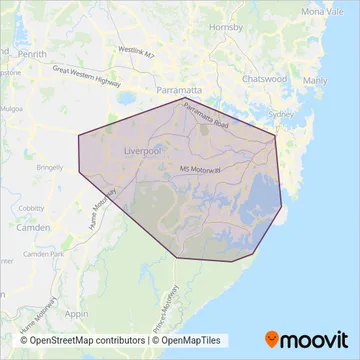 Mapa del área de cobertura de U-Go Mobility