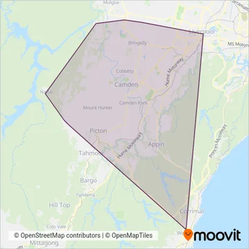Transit Systems NSW SW coverage area map
