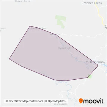 Mullumbimby Bus Service coverage area map