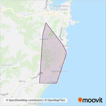 Gerringong Buses coverage area map