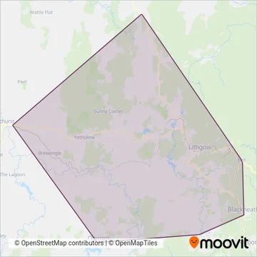 Lithgow Buslines coverage area map