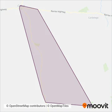 Mapa del área de cobertura de Spence's Coaches Western