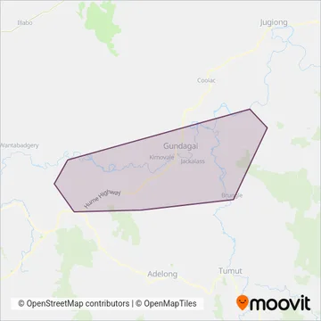 Ecclestons Buses Gundagai Pty Ltd coverage area map
