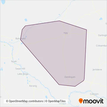 Dysons Buslines coverage area map
