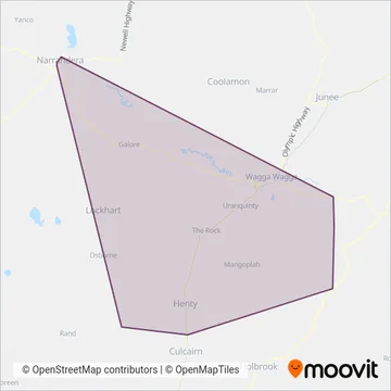 Mapa del área de cobertura de Whitmore Bus Group (NSW) Pty Ltd