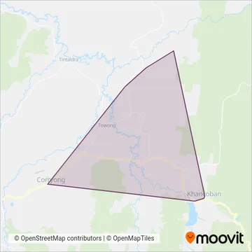 Mapa del área de cobertura de O'Connell's Coaches