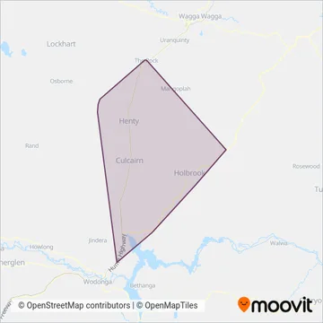 Mapa del área de cobertura de Kanes Buses