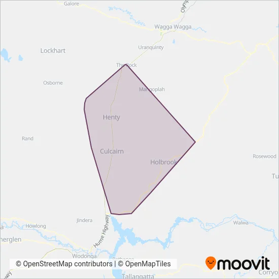 Mapa del área de cobertura de Kanes Buses