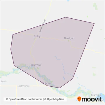 Mapa del área de cobertura de Baldwin's Buses