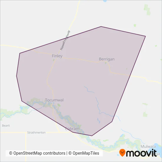 Baldwin's Buses coverage area map
