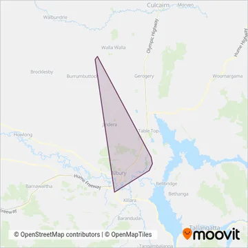 Mapa del área de cobertura de Martins Albury