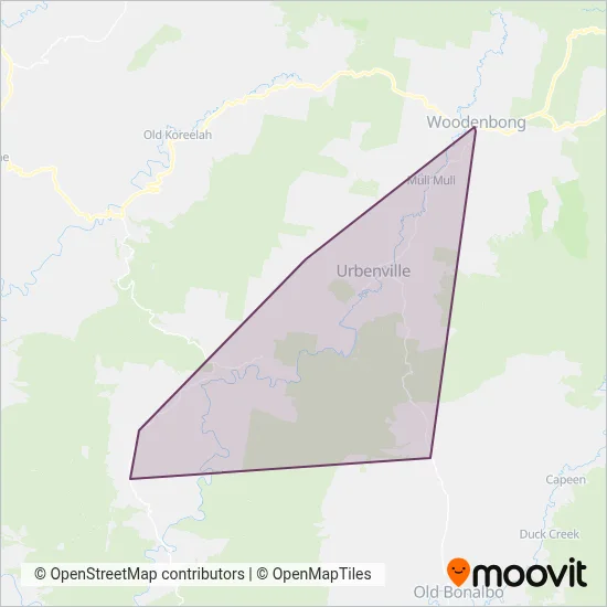 Mapa del área de cobertura de AJ & CA Olive