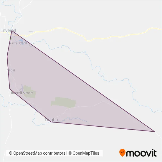 Mapa del área de cobertura de McCoskers Bus Service Pty Ltd